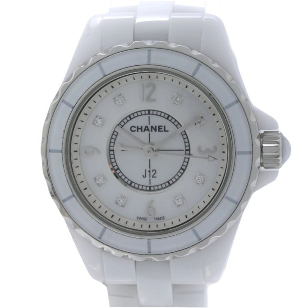 CHANEL J12 8P Diamond H2570 Women's Watch, White Ceramic x Stainless Steel 40456